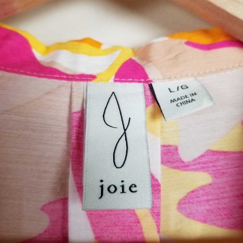 Joie Bright Floral Cap Sleeve Pleated Top Size Large NWOT - Picture 3 of 5